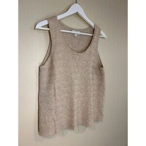 Mudpie Women's Med Sandy Beige Knit Tank Top Shirt